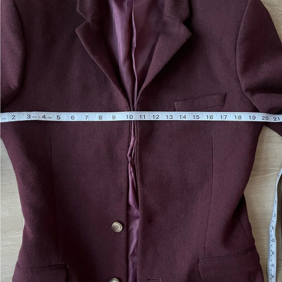 ASOS Design Burgundy Twill Suit Jacket Slim - Picture 10 of 13